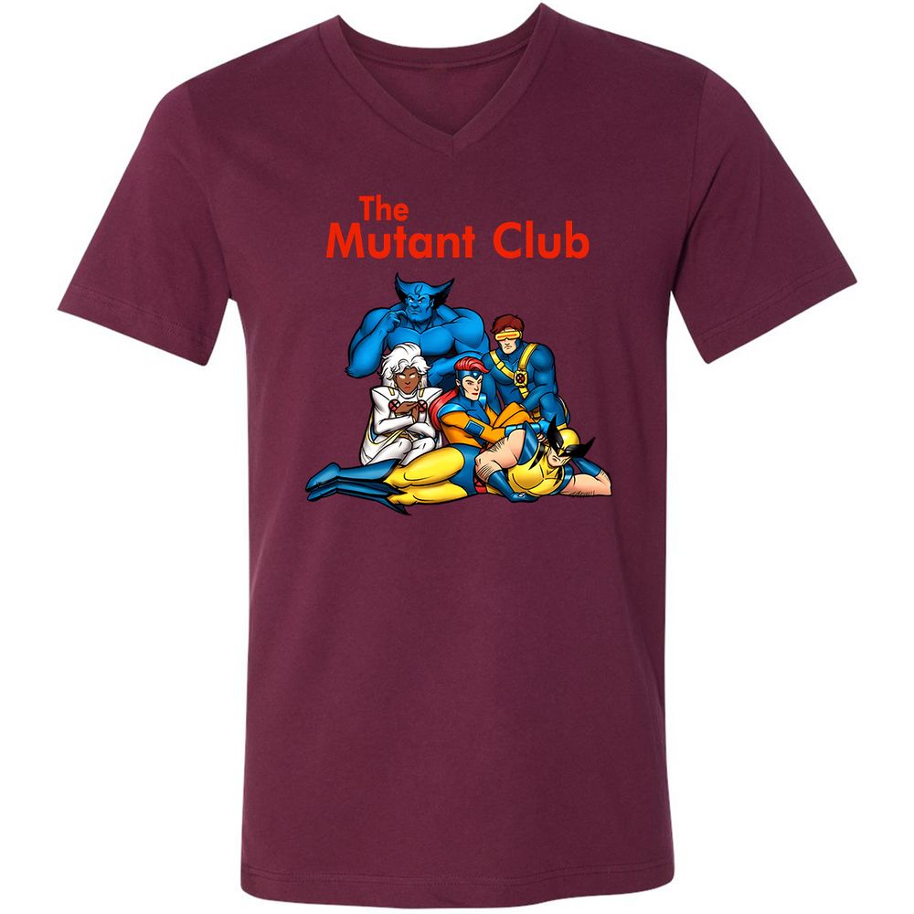 Unisex V-Neck T-Shirt - 48X8KQ5Z - Maroon - 6