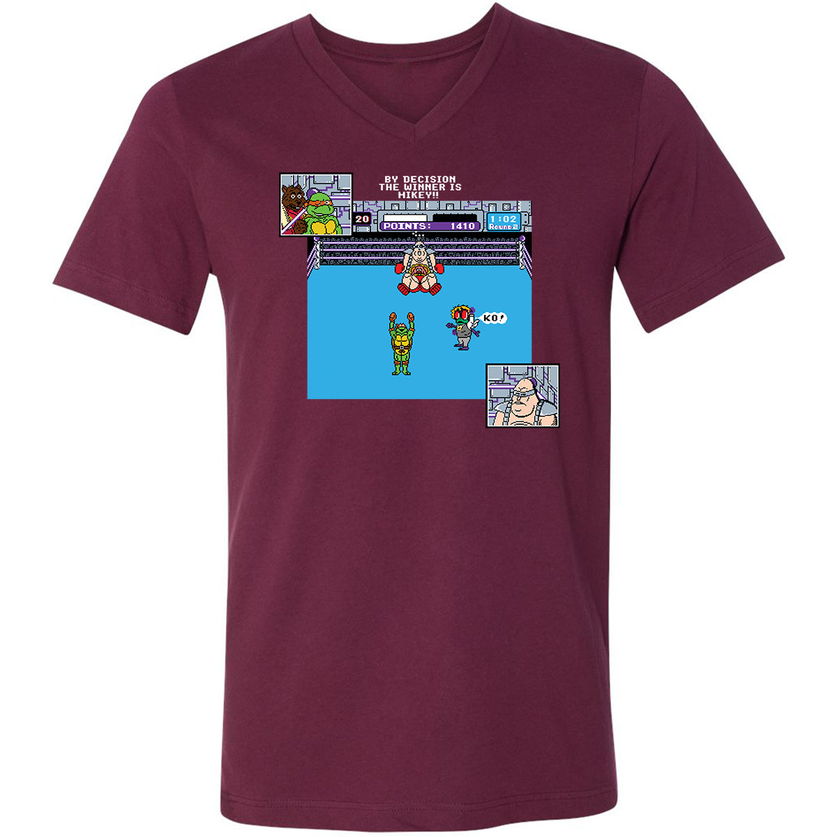 Unisex V-Neck T-Shirt - ARR6DX4W - Maroon - 6