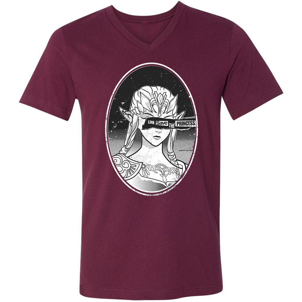 Unisex V-Neck T-Shirt - 6STSNA1M - Maroon - 6