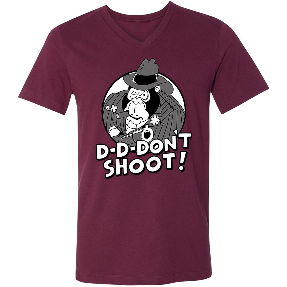 Unisex V-Neck T-Shirt - 822R21XH - Maroon - 6