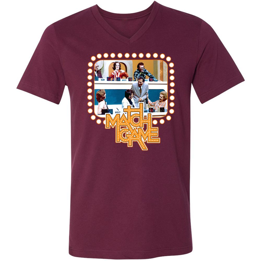 Unisex V-Neck T-Shirt - EDNCZTX6 - Maroon - 6