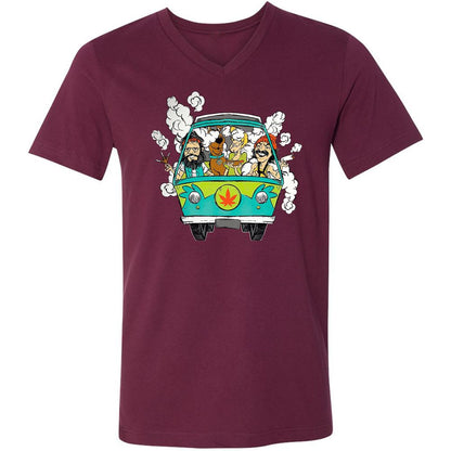Unisex V-Neck T-Shirt - 417KPKT3 - Maroon - 6
