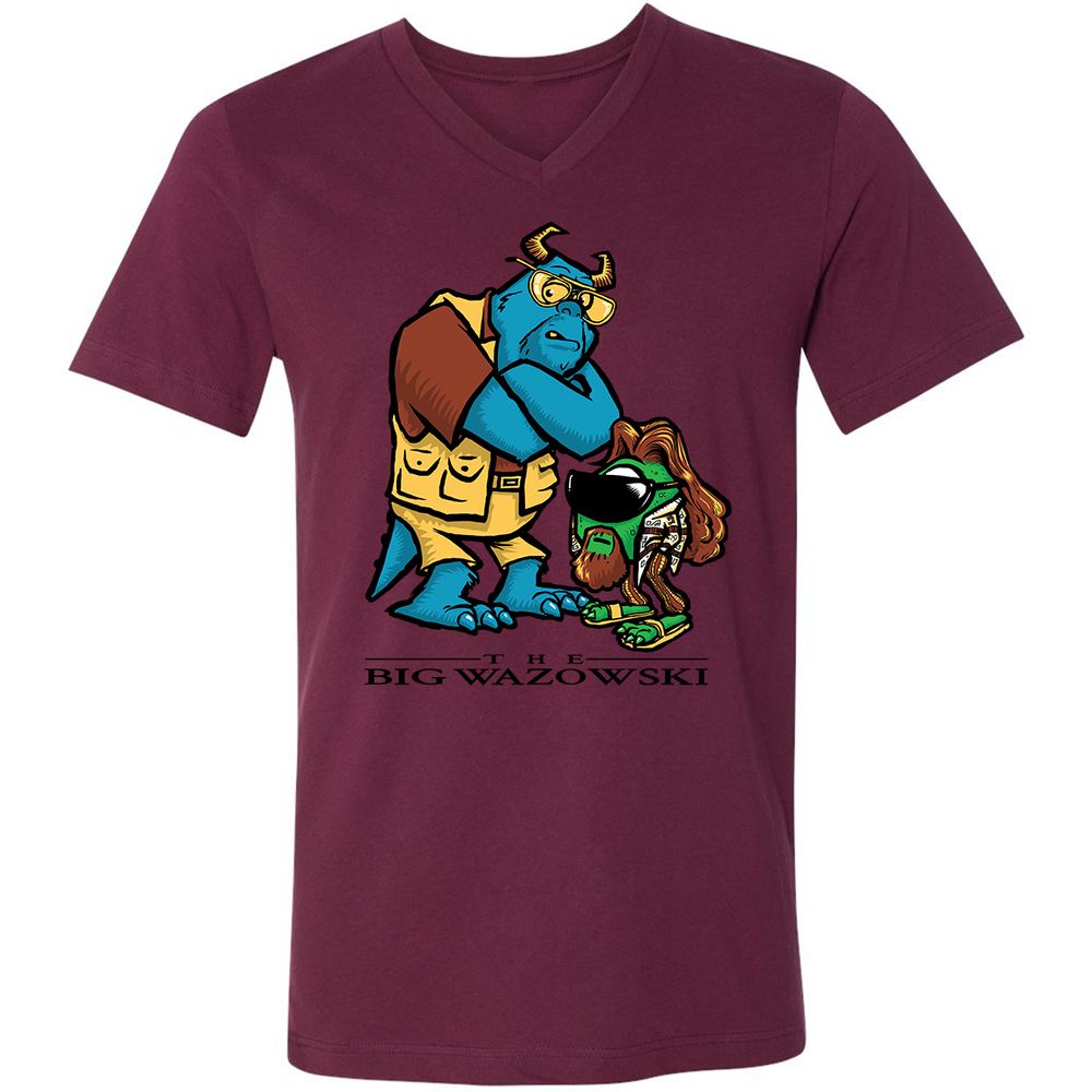 Unisex V-Neck T-Shirt - MWK2U7AQ - Maroon - 6