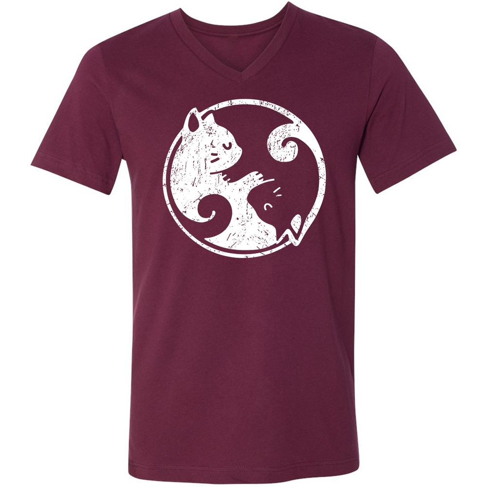 Unisex V-Neck T-Shirt - 6K3GJKV8 - Maroon - 6
