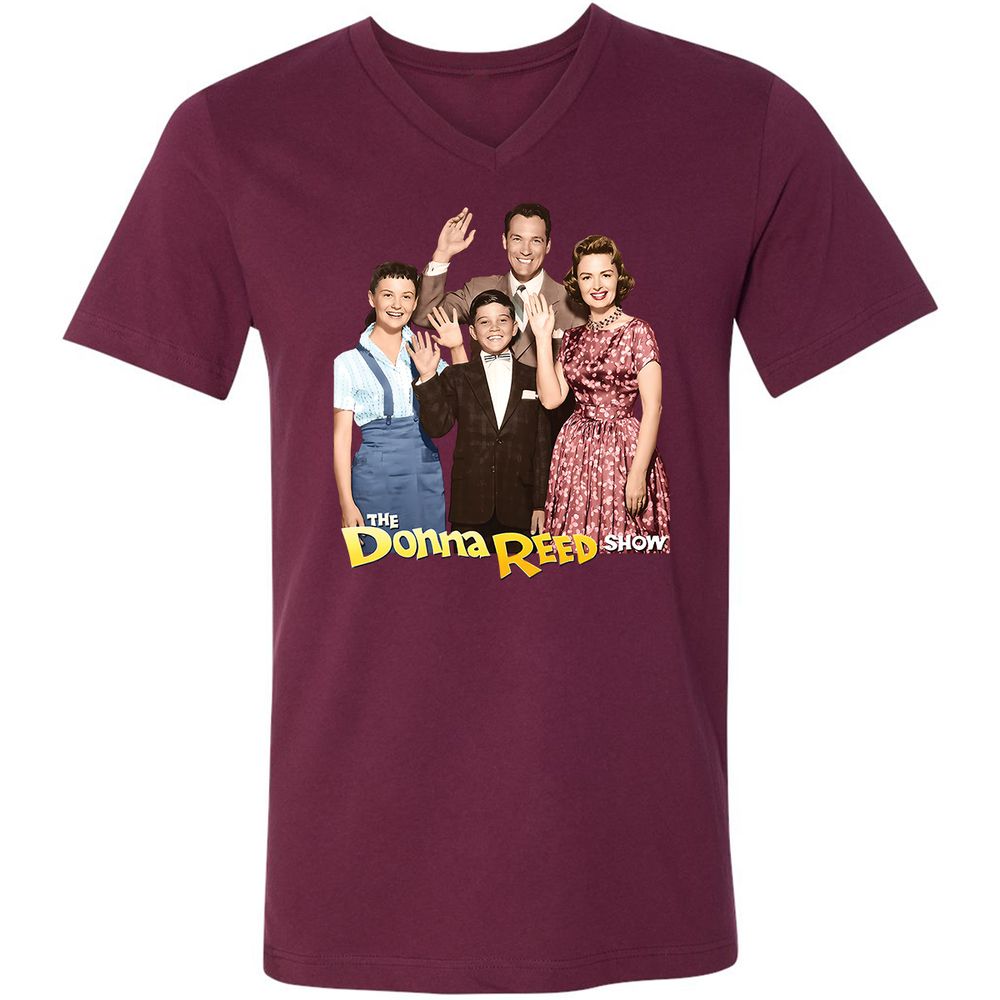 Unisex V-Neck T-Shirt - 6JCWVWEC - Maroon - 6