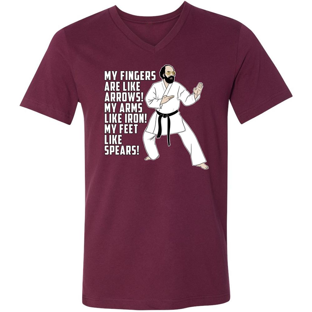 Unisex V-Neck T-Shirt - AH92NGHV - Maroon - 6