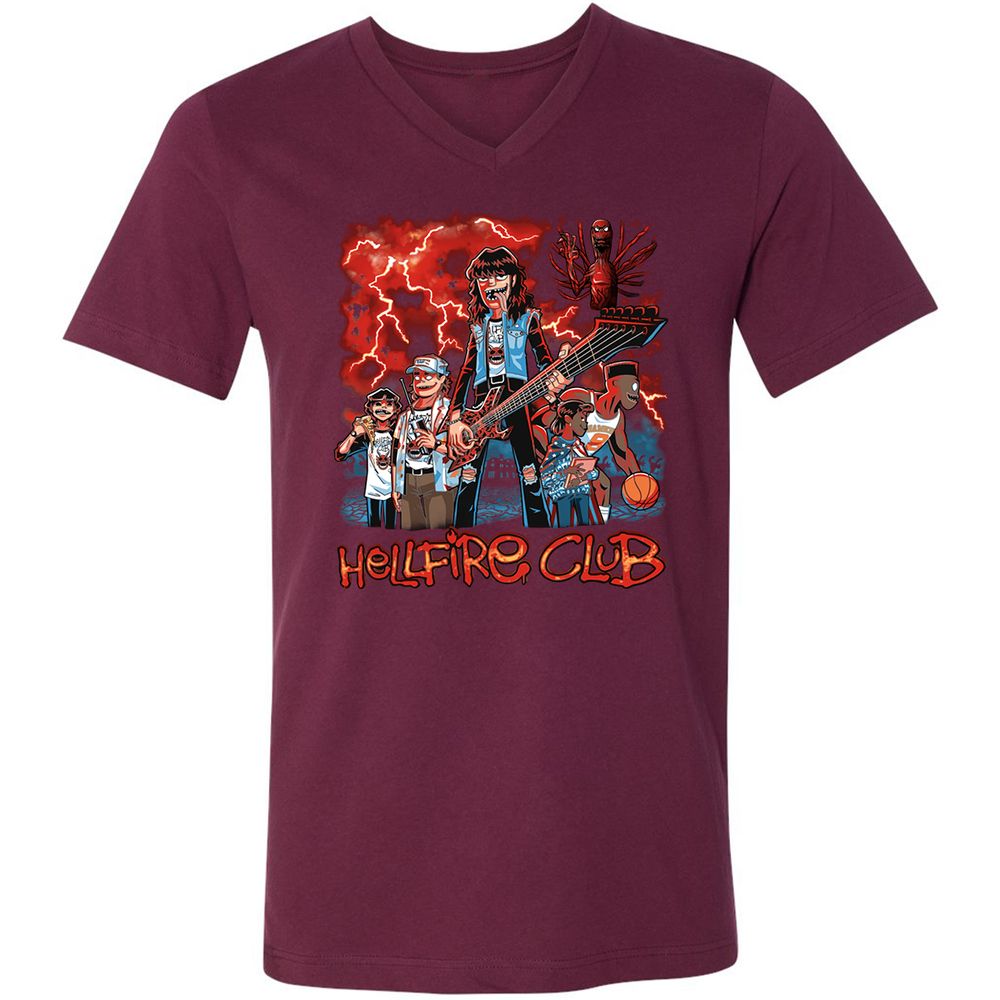 Unisex V-Neck T-Shirt - JVZK9CCP - Maroon - 6