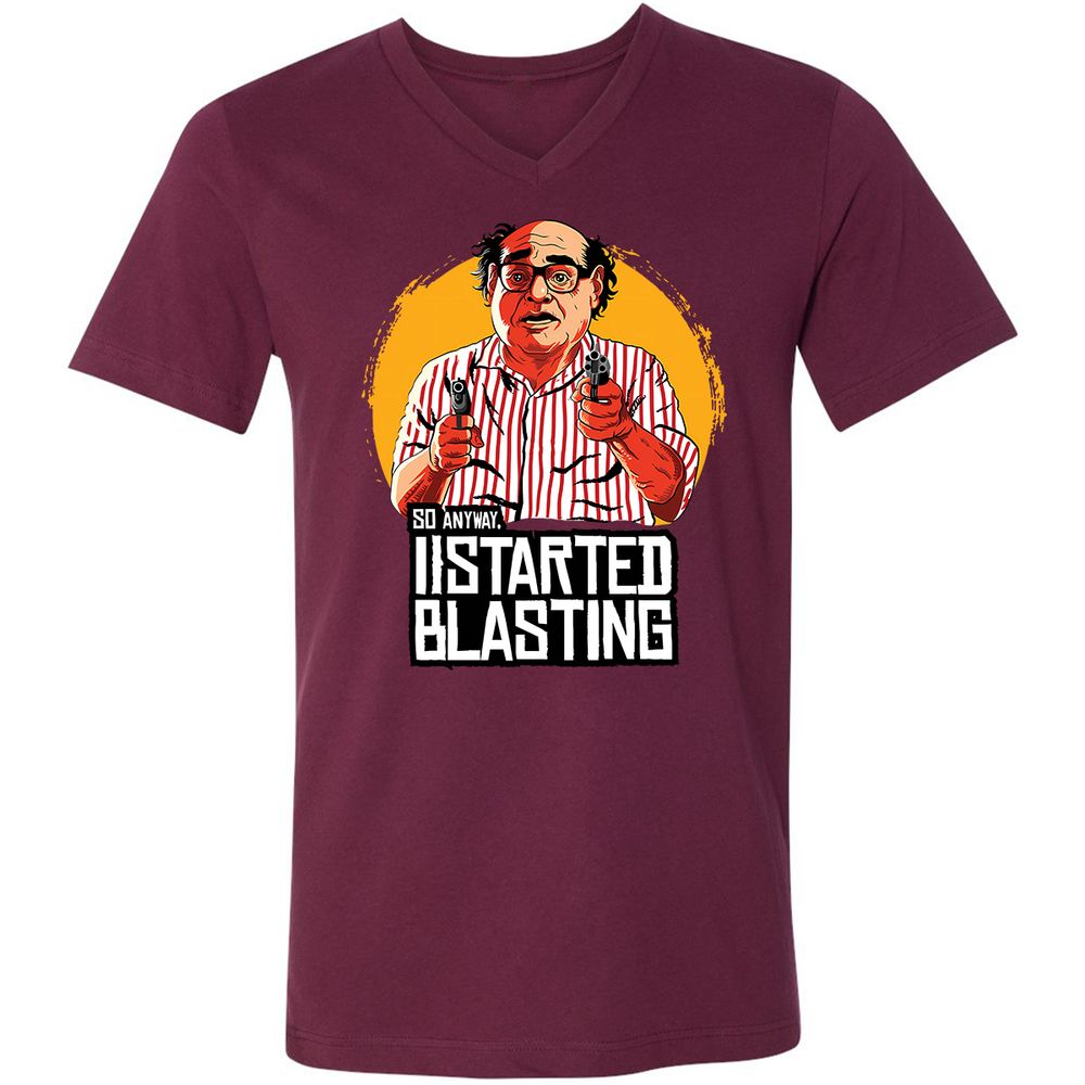 Unisex V-Neck T-Shirt - A918X1JC - Maroon - 6