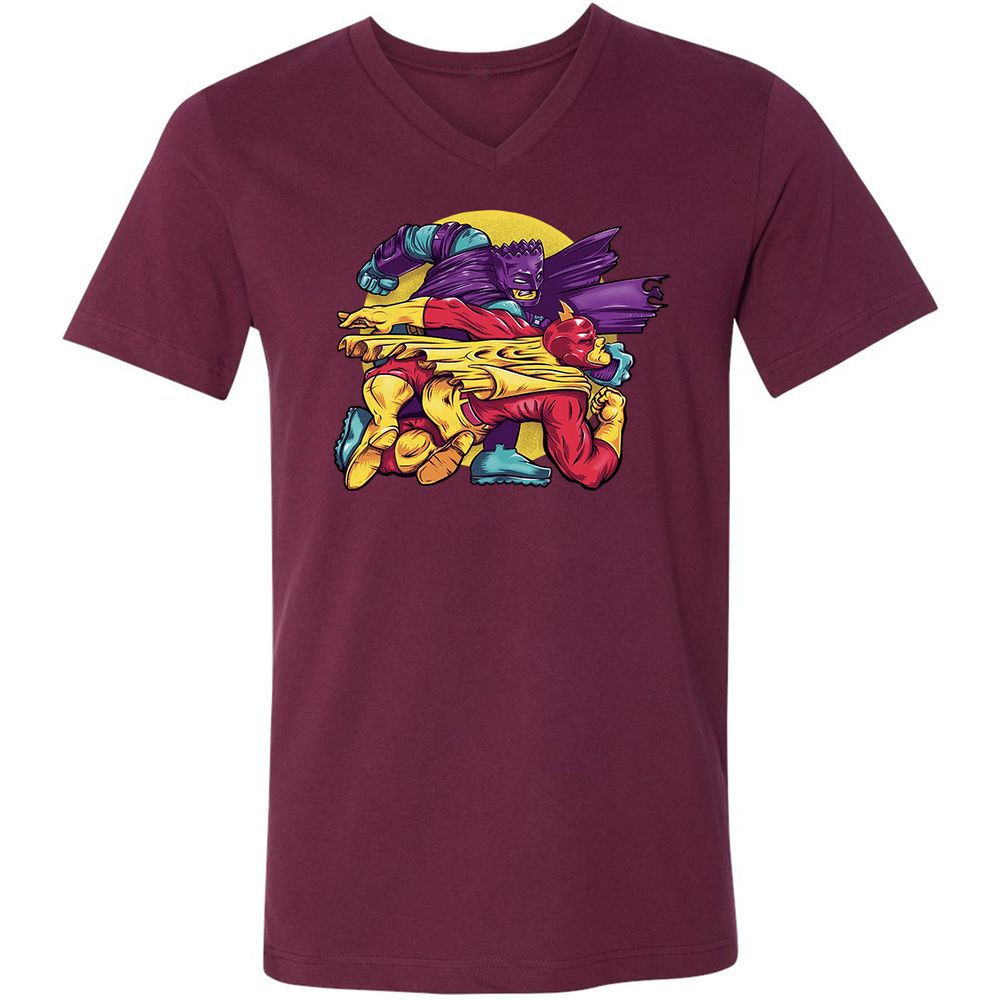 Unisex V-Neck T-Shirt - Y2S4BER6 - Maroon - 6