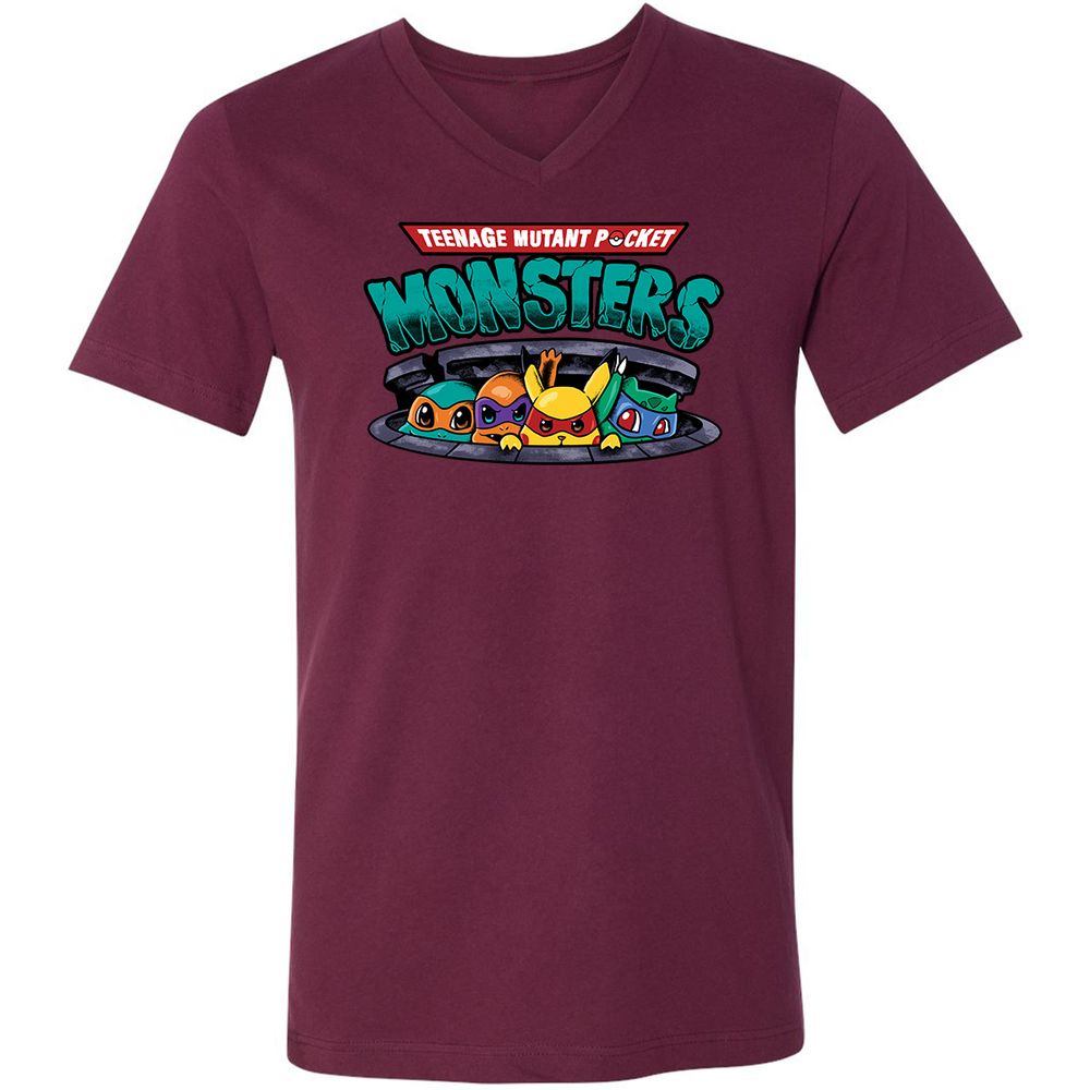 Unisex V-Neck T-Shirt - Q1WZVHMB - Maroon - 6