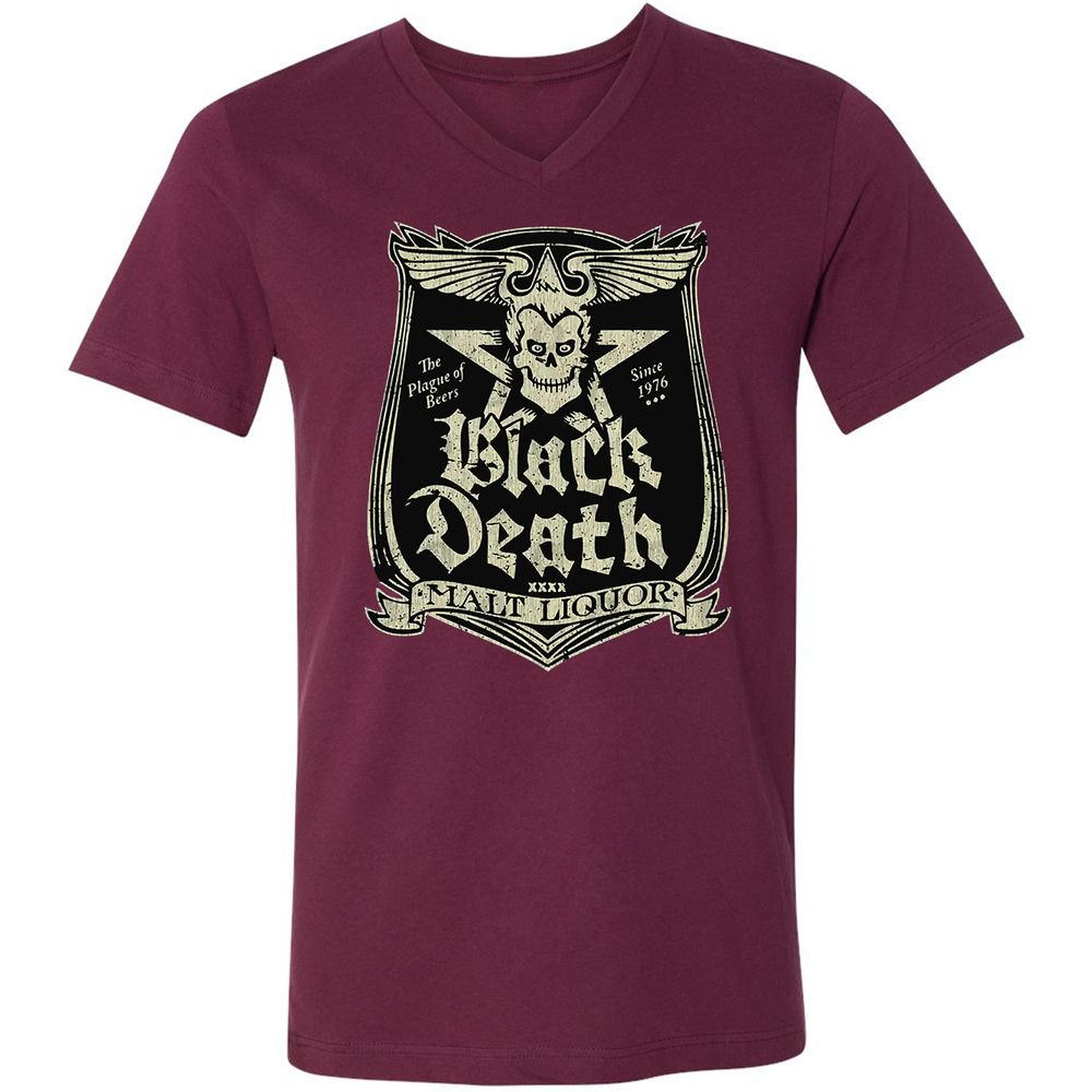 Unisex V-Neck T-Shirt - AU4JNCBE - Maroon - 6