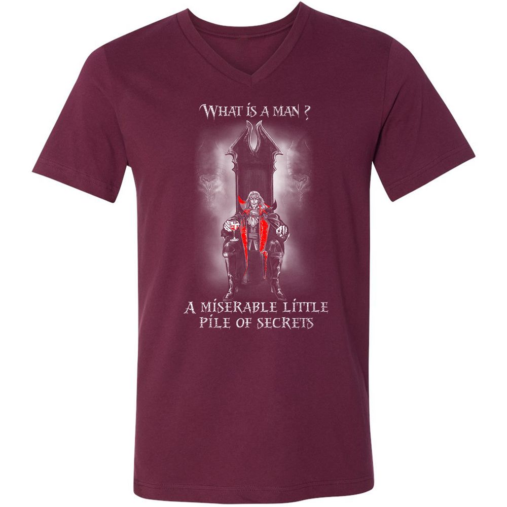 Unisex V-Neck T-Shirt - V26AQM6W - Maroon - 6