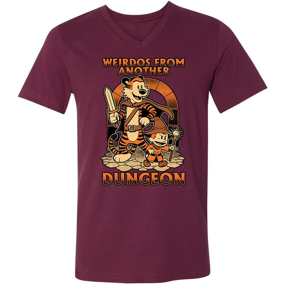 Unisex V-Neck T-Shirt - 4FR2JEGL - Maroon - 6