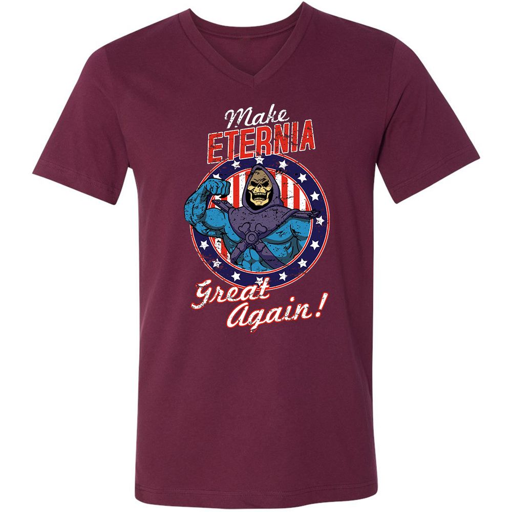 Unisex V-Neck T-Shirt - BD83X9MU - Maroon - 6