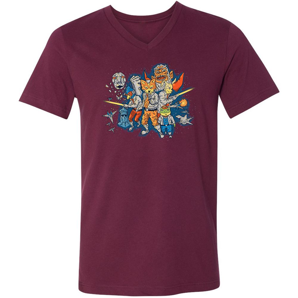 Unisex V-Neck T-Shirt - WGW224UY - Maroon - 6