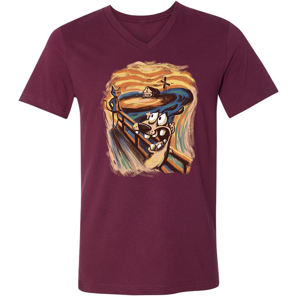 Unisex V-Neck T-Shirt - 6RUA22HA - Maroon - 6