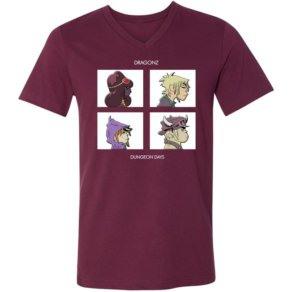 Unisex V-Neck T-Shirt - ELKSWYA3 - Maroon - 6