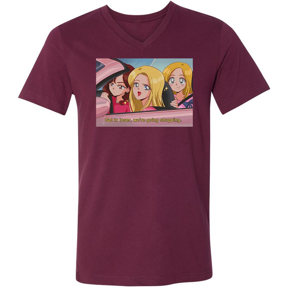 Unisex V-Neck T-Shirt - L9165542 - Maroon - 6
