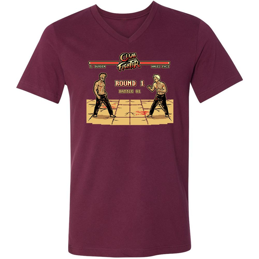 Unisex V-Neck T-Shirt - YW5DZ948 - Maroon - 6
