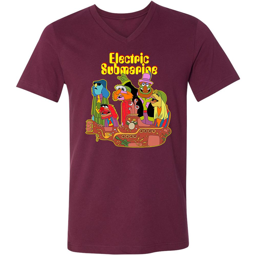 Unisex V-Neck T-Shirt - RTP6SHGE - Maroon - 6