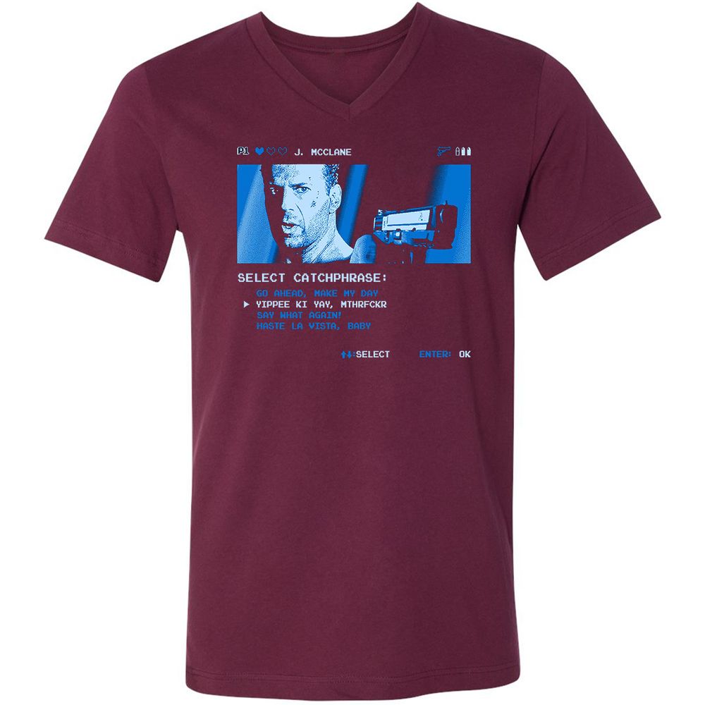 Unisex V-Neck T-Shirt - CVTMSV59 - Maroon - 6
