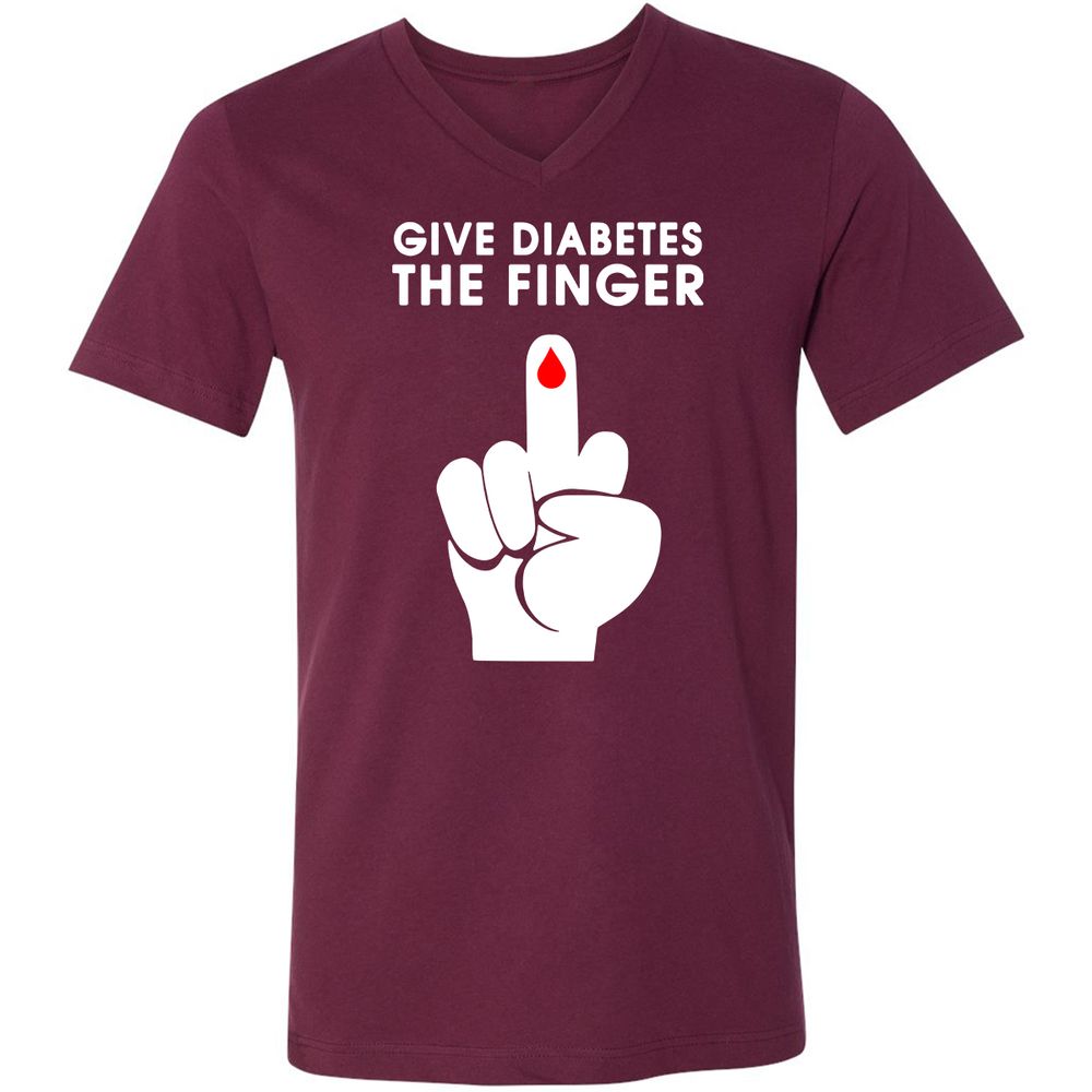 Unisex V-Neck T-Shirt - 1ZH6LUR8 - Maroon - 6