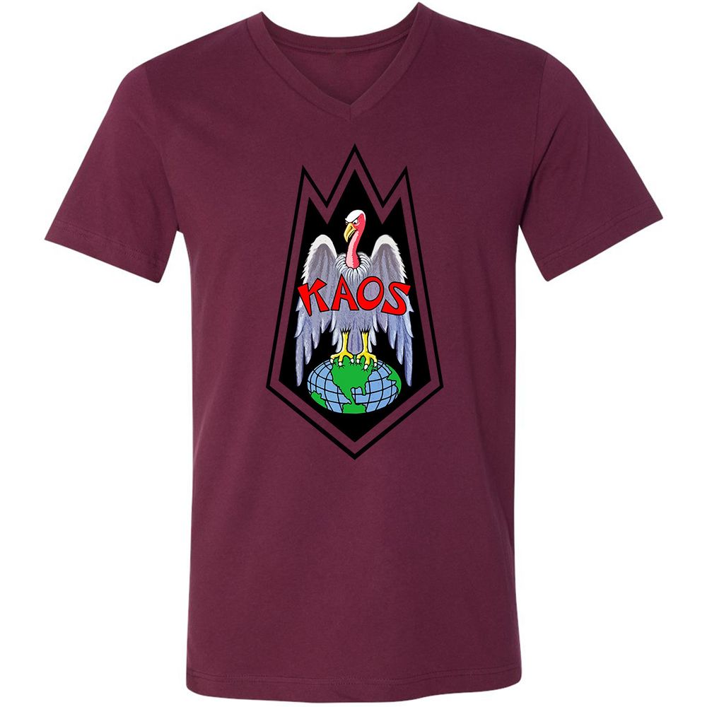 Unisex V-Neck T-Shirt - QDEUFEUP - Maroon - 6