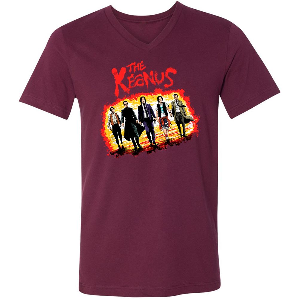 Unisex V-Neck T-Shirt - H3EJ3UFF - Maroon - 6