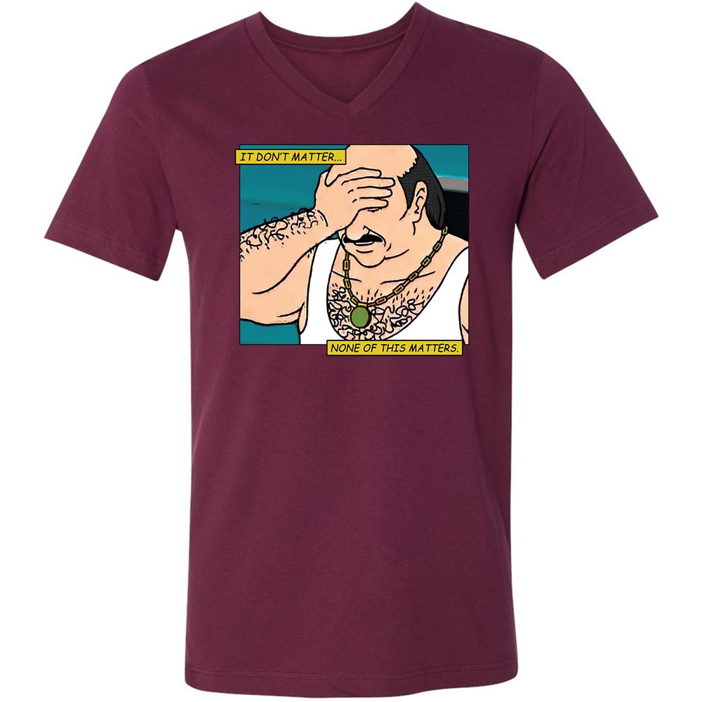 Unisex V-Neck T-Shirt - T9ZCHEDZ - Maroon - 6