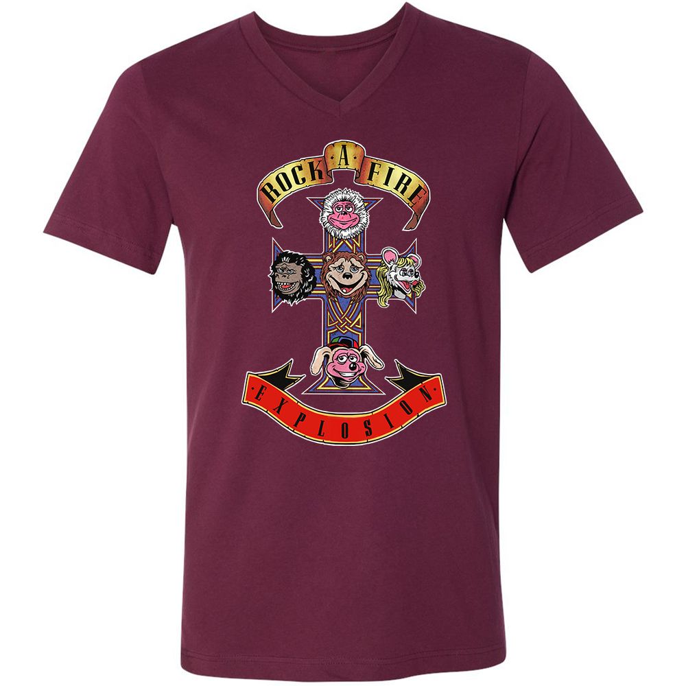 Unisex V-Neck T-Shirt - A41CELKZ - Maroon - 6