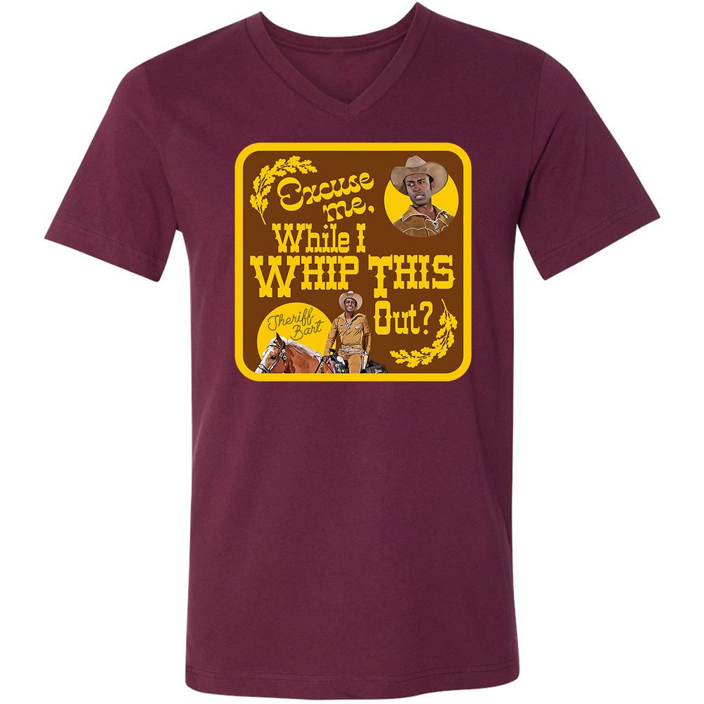 Unisex V-Neck T-Shirt - 3T2ERNYE - Maroon - 6