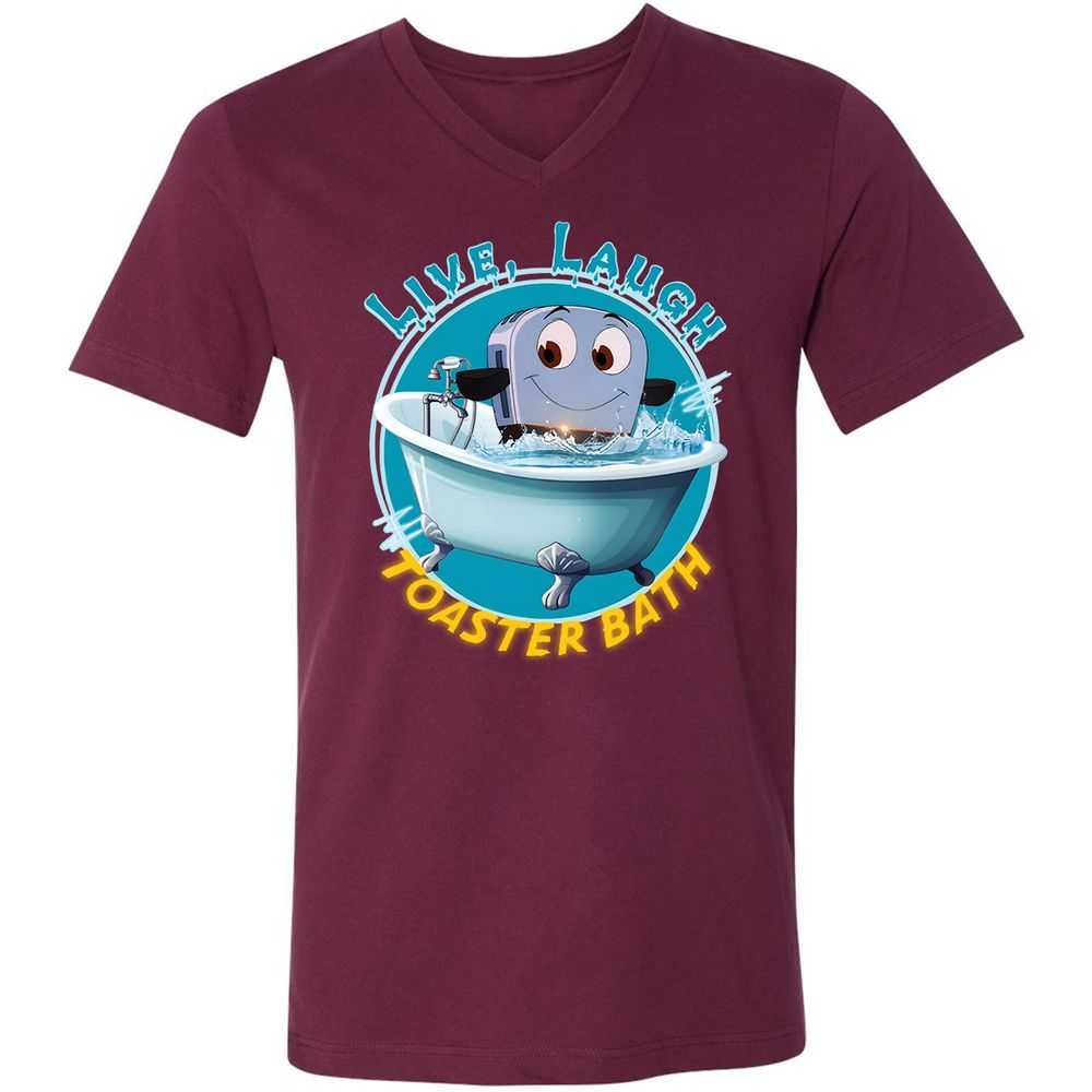 Unisex V-Neck T-Shirt - J9FXSJQ9 - Maroon - 6