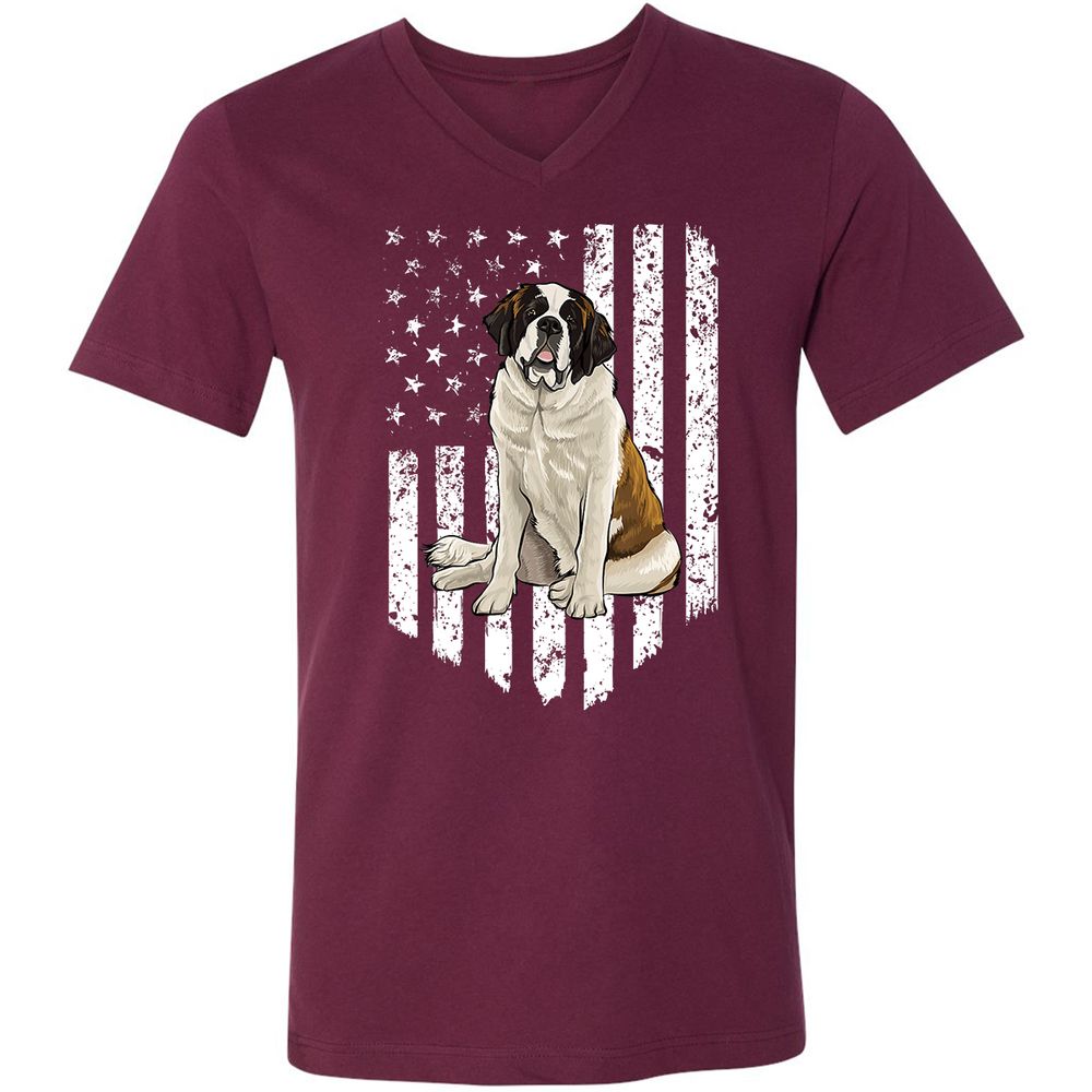 Unisex V-Neck T-Shirt - JVWBP7RT - Maroon - 6