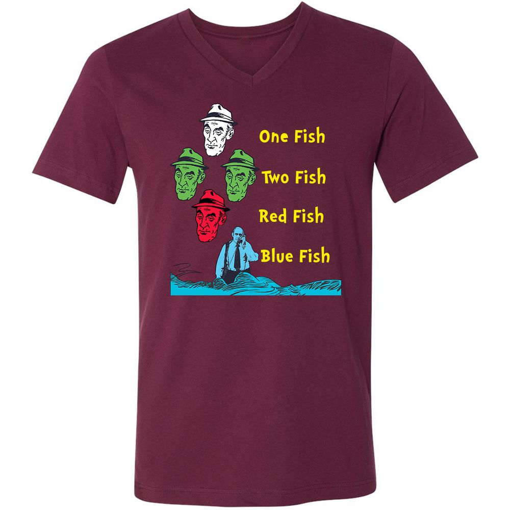 Unisex V-Neck T-Shirt - AC3TR6T4 - Maroon - 6