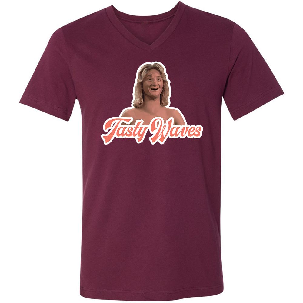 Unisex V-Neck T-Shirt - Y8BE5F7S - Maroon - 6