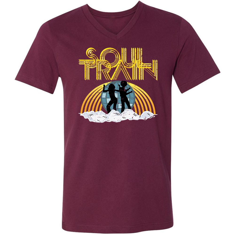 Unisex V-Neck T-Shirt - AN7ZGNYP - Maroon - 6