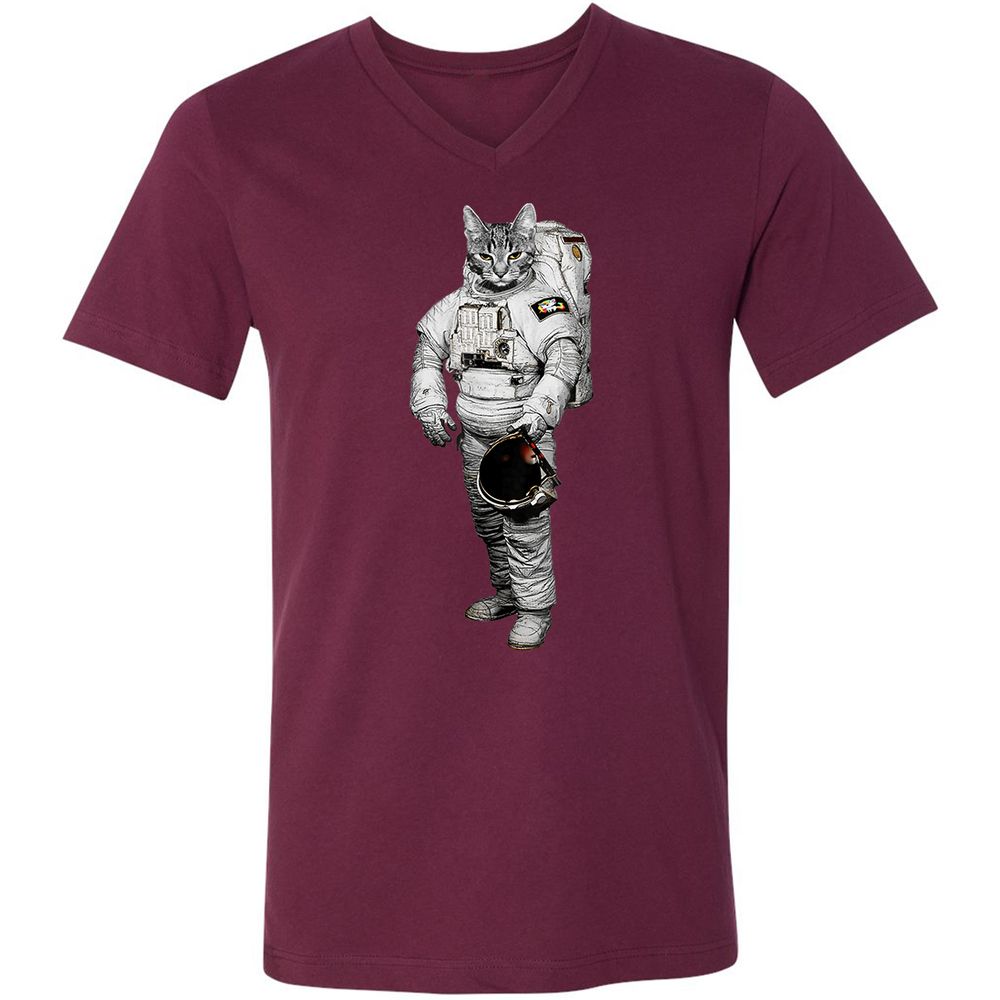 Unisex V-Neck T-Shirt - TGUTLRK6 - Maroon - 6