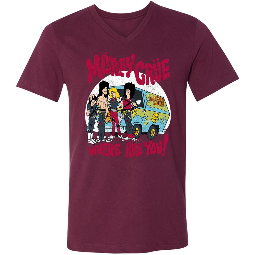 Unisex V-Neck T-Shirt - 33NDJVUP - Maroon - 6