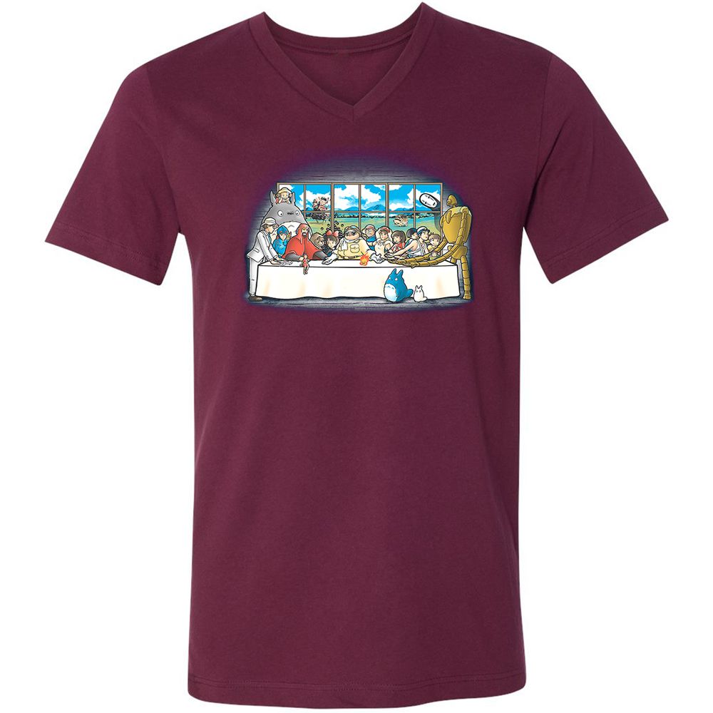 Unisex V-Neck T-Shirt - EMNYQRNP - Maroon - 6