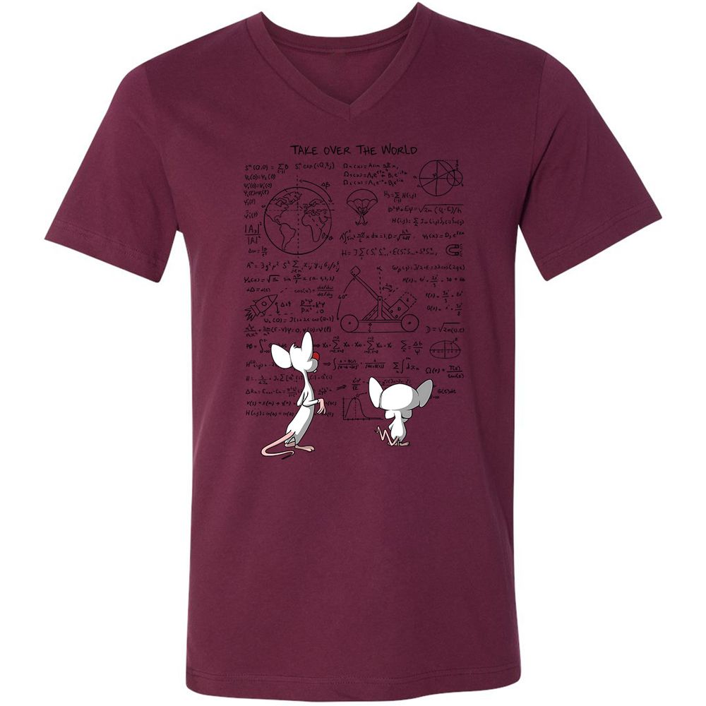 Unisex V-Neck T-Shirt - 5YETKM52 - Maroon - 6