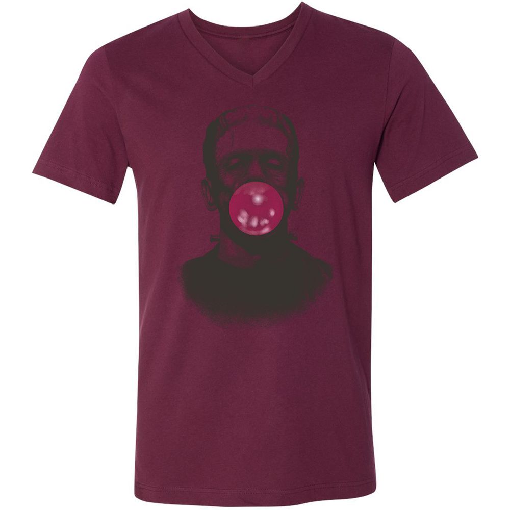 Unisex V-Neck T-Shirt - 8R3XPLVB - Maroon - 6