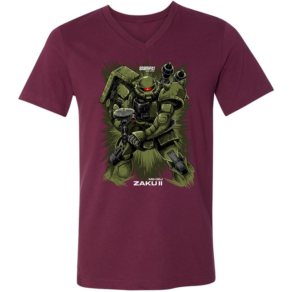 Unisex V-Neck T-Shirt - X85NZQ89 - Maroon - 6