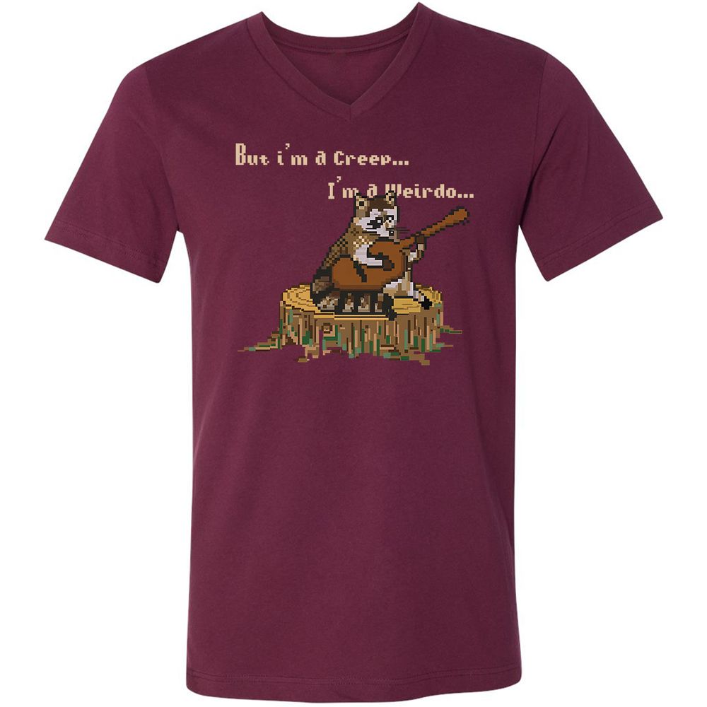 Unisex V-Neck T-Shirt - 2FPJPD3M - Maroon - 6