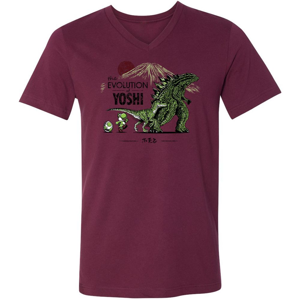 Unisex V-Neck T-Shirt - RJA3TYZT - Maroon - 6