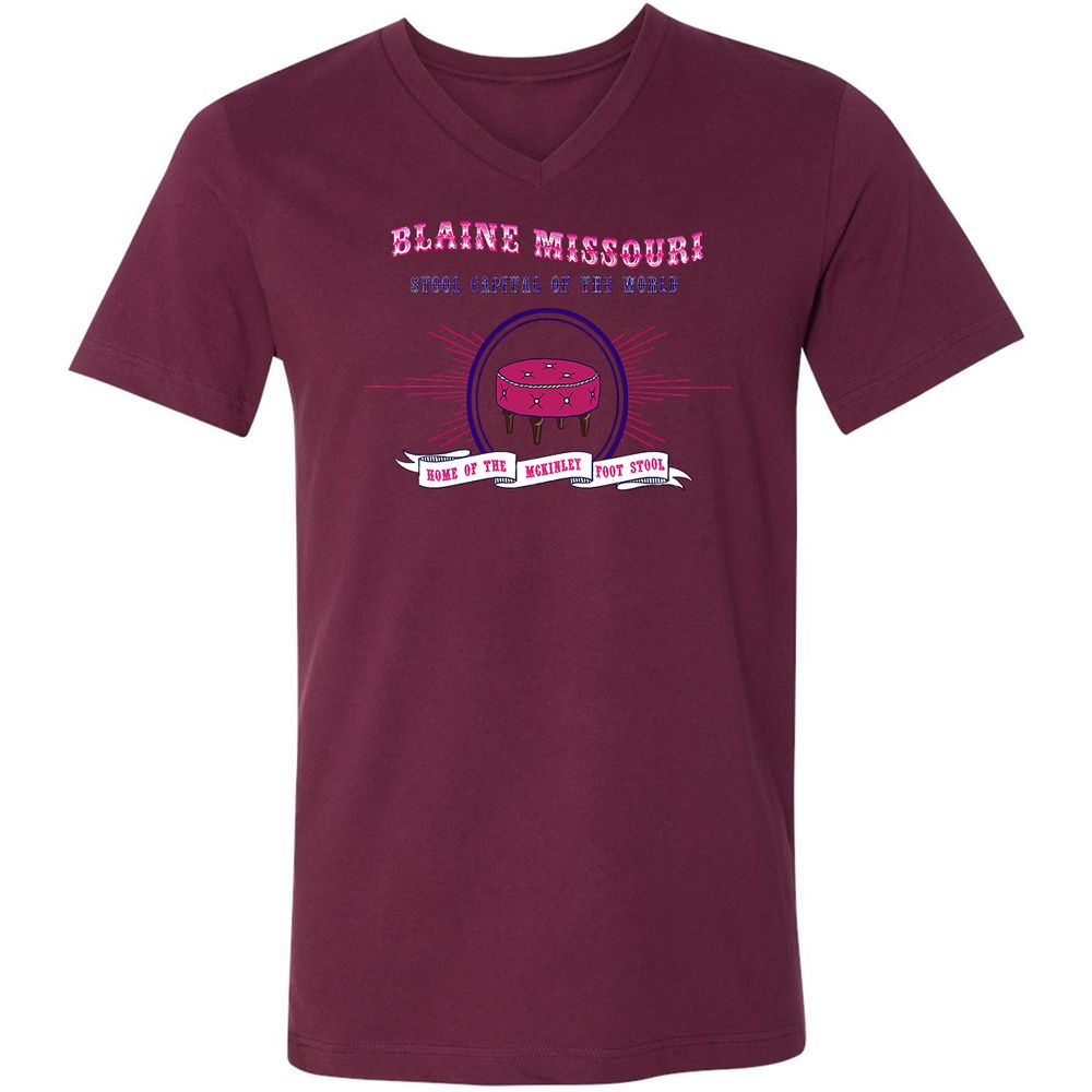 Unisex V-Neck T-Shirt - EJPHC9MR - Maroon - 6