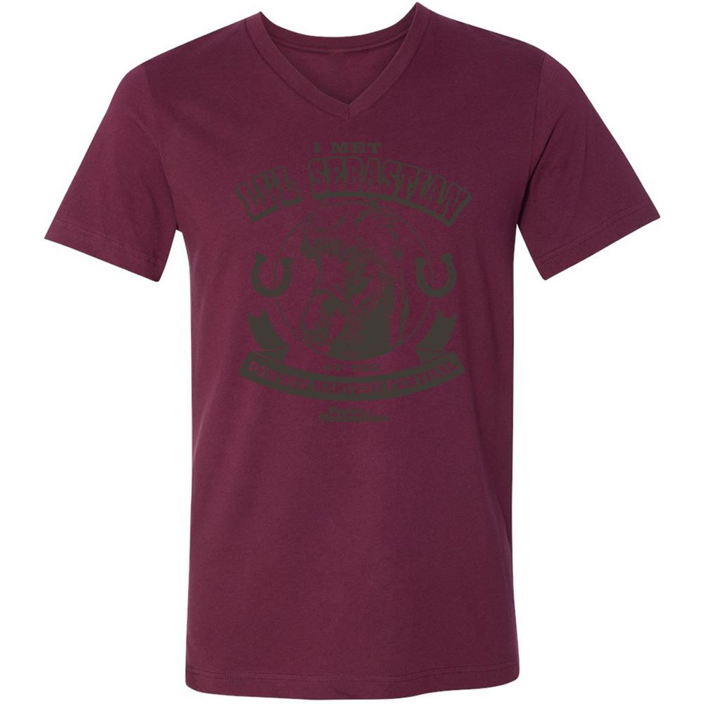 Unisex V-Neck T-Shirt - QMHL7322 - Maroon - 6