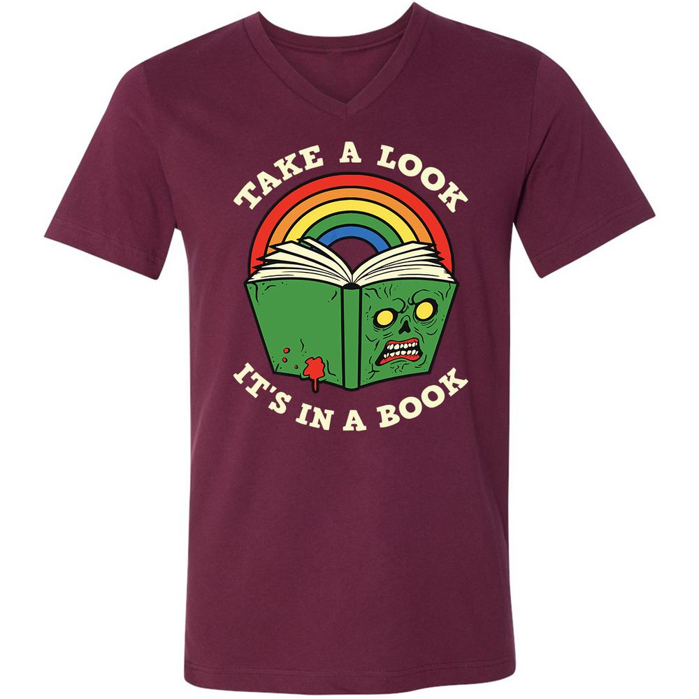 Unisex V-Neck T-Shirt - AUUPXWPF - Maroon - 6