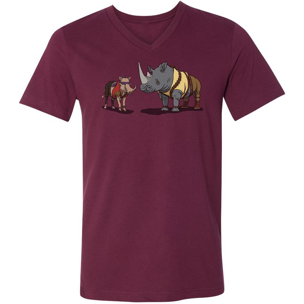 Unisex V-Neck T-Shirt - ZMWGJ2S7 - Maroon - 6