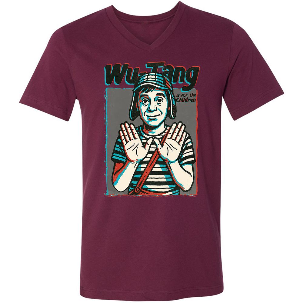 Unisex V-Neck T-Shirt - RCRFVV29 - Maroon - 6