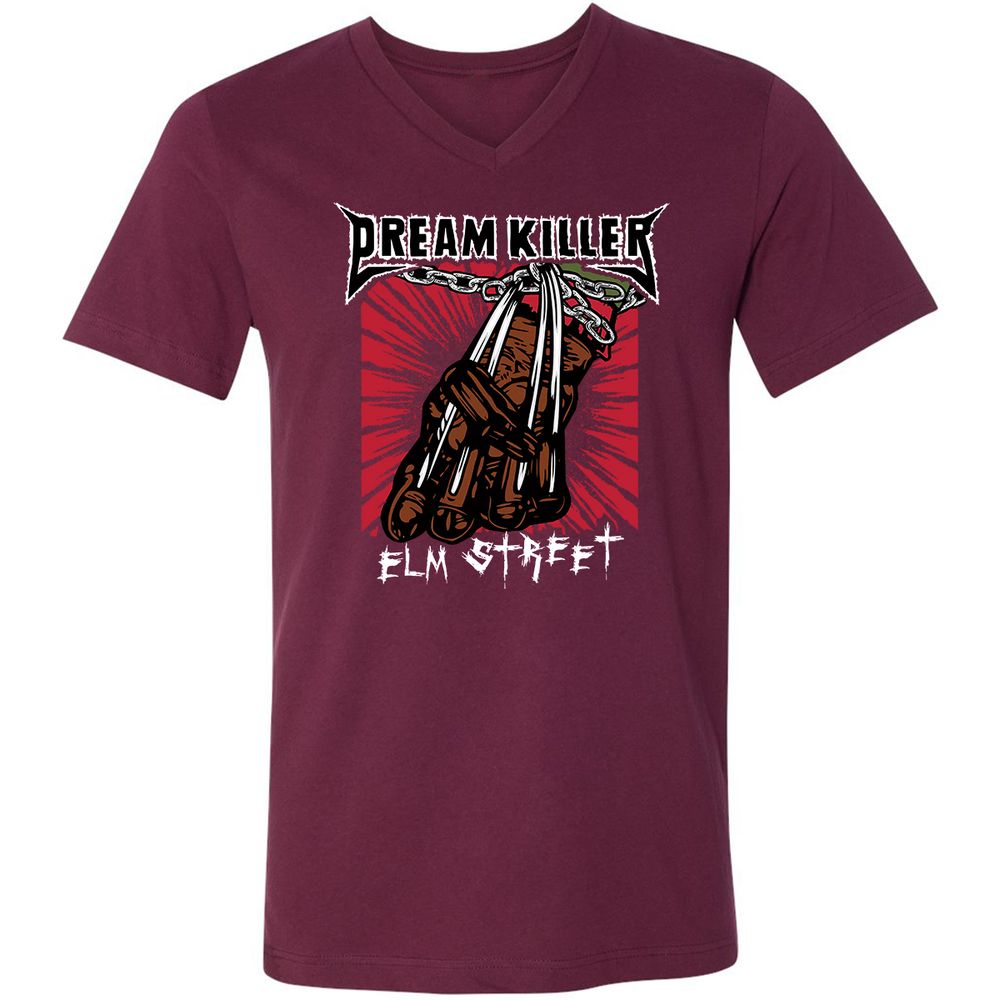 Unisex V-Neck T-Shirt - QSZ7NX4T - Maroon - 6